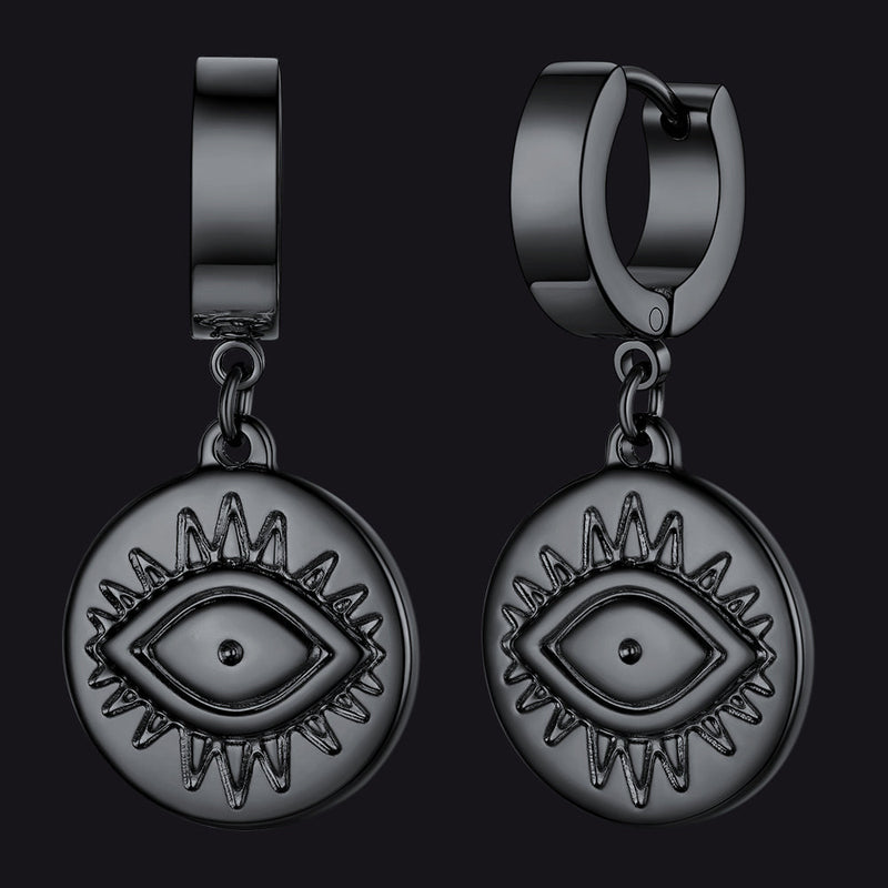 Evil Eye Hoop Dangle Earrings for