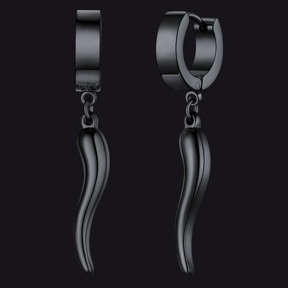 Cornicello Italian Horn Huggie Hoop Earrings for
