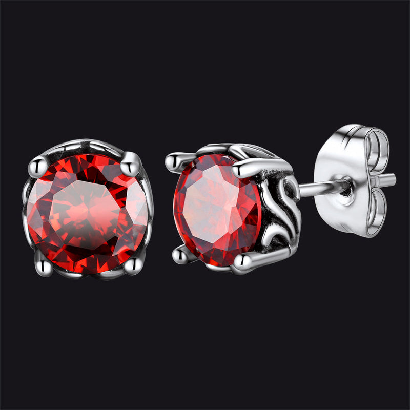 Celtic Ruby Stud Earrings for in Stainless Steel