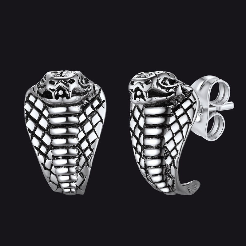 Punk Cobra Snake Stud Earrings for