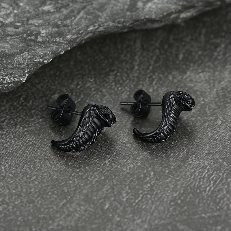 Punk Cobra Snake Stud Earrings for