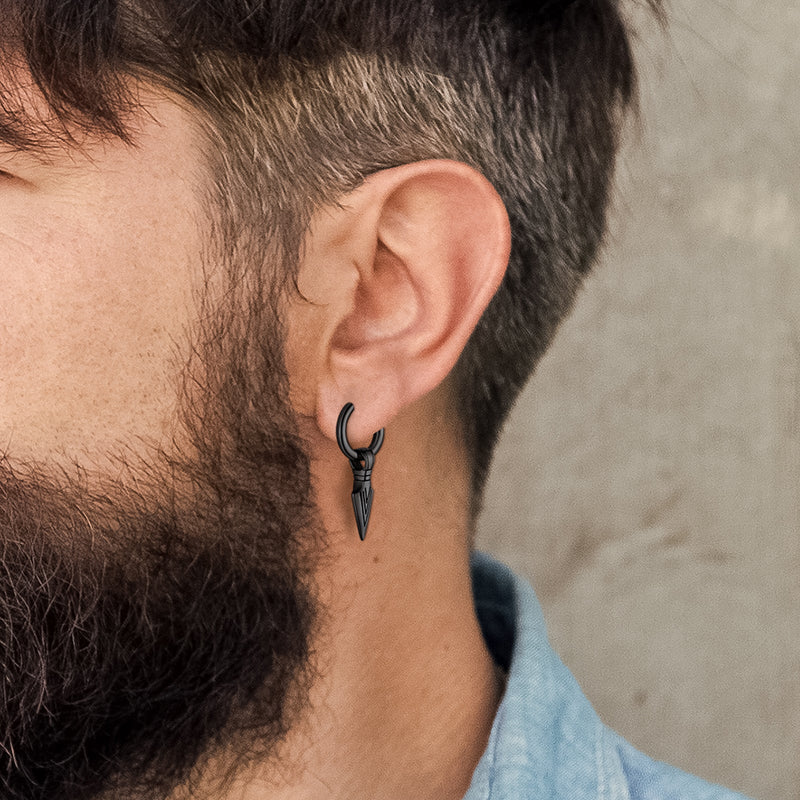 Viking Earrings for – Arrowhead Spear Gungnir Drop Hoop Earrings