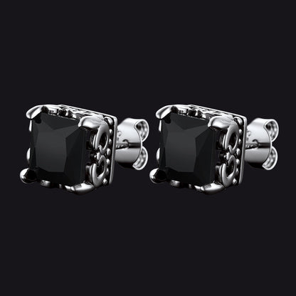 Celtic Diamond Stud Earrings in Sterling Silver for