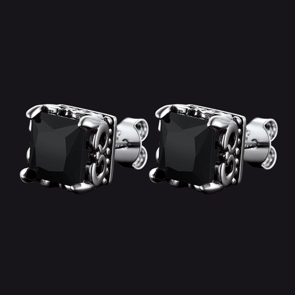 Celtic Diamond Stud Earrings in Sterling Silver for