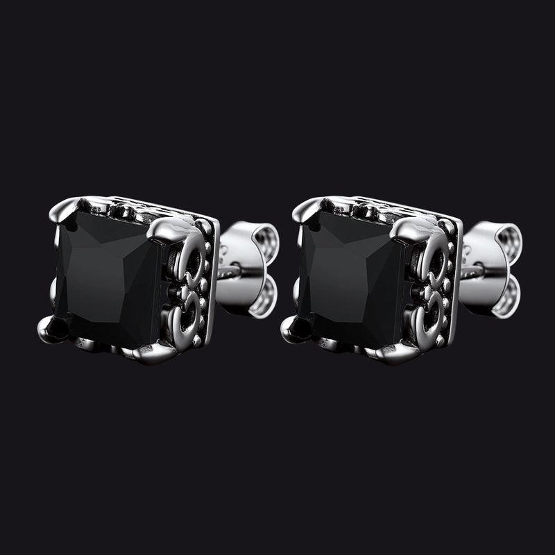 Celtic Diamond Stud Earrings in Sterling Silver for