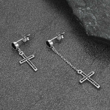 Christian Cz Hanging Dangling Cross Earrings for