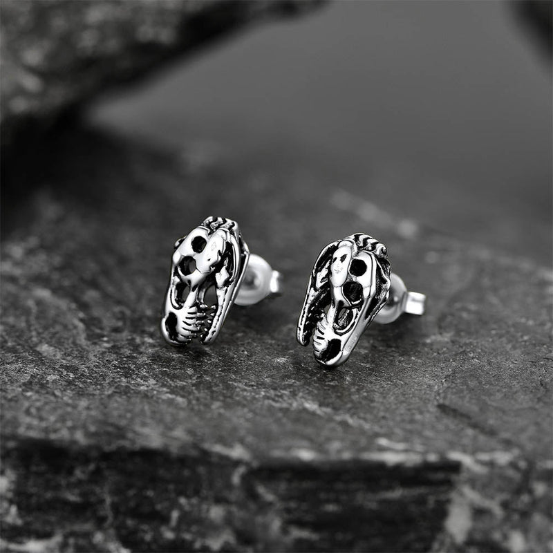 Punk Dinosaur Earrings Studs for