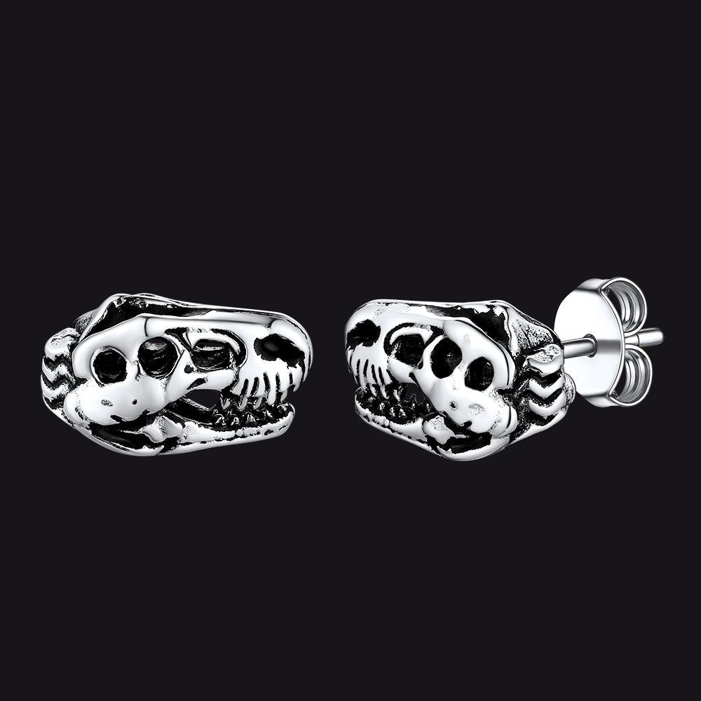 Punk Dinosaur Earrings Studs for