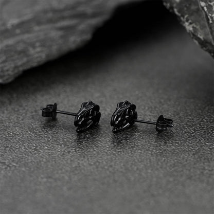 Punk Dinosaur Earrings Studs for