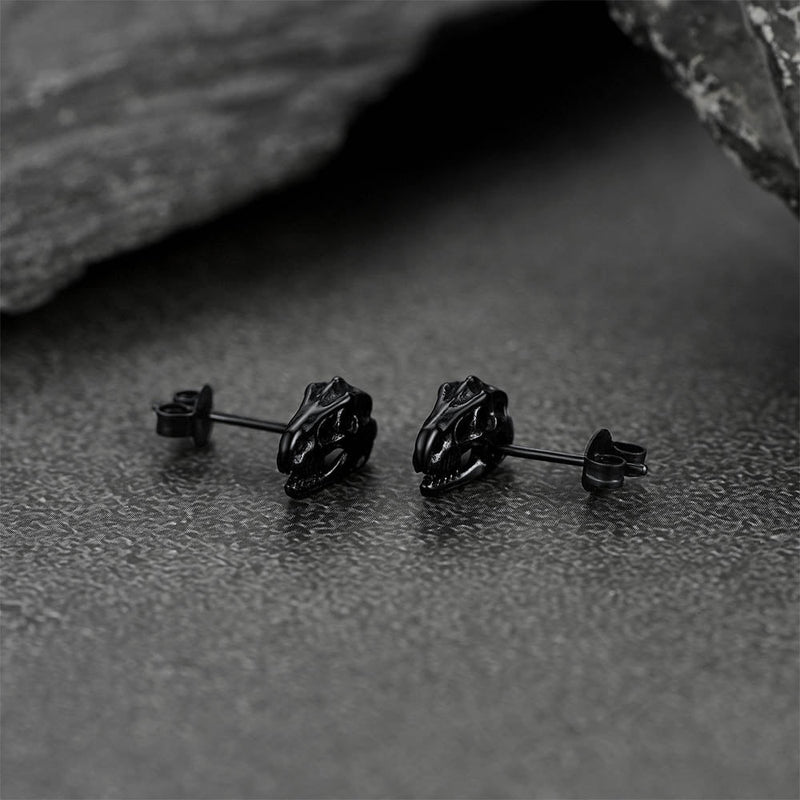 Punk Dinosaur Earrings Studs for