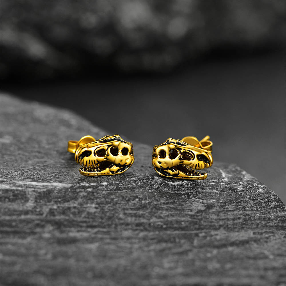Punk Dinosaur Earrings Studs for
