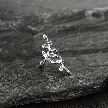 Sterling Silver Leaf Non Piercing Clip on Cartilage Ear Cuff Earrings 1pc