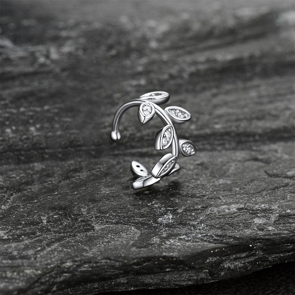 925 Sterling Silver Clip on Cartilage Zircon Ear Cuff Earrings 1pc