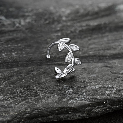 925 Sterling Silver Clip on Cartilage Zircon Ear Cuff Earrings 1pc
