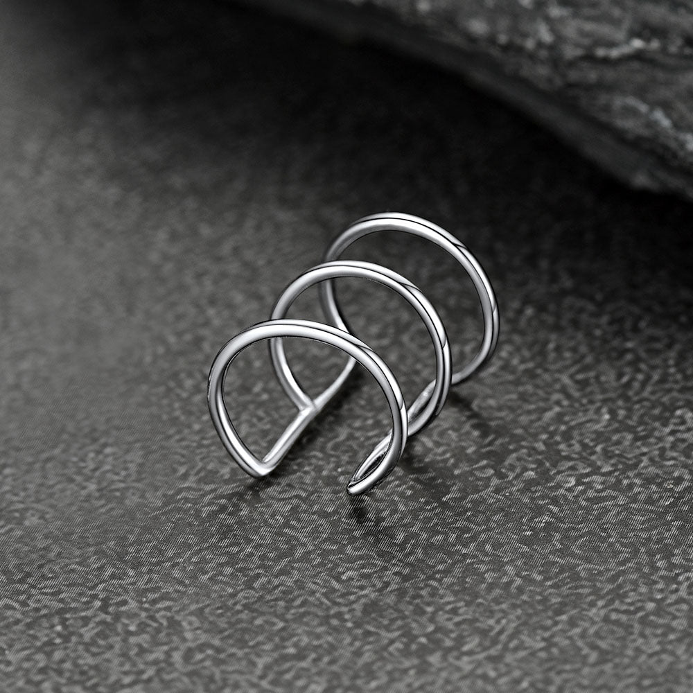 Sterling Silver Cartilage Ear Cuff Wrap Earrings 1pc