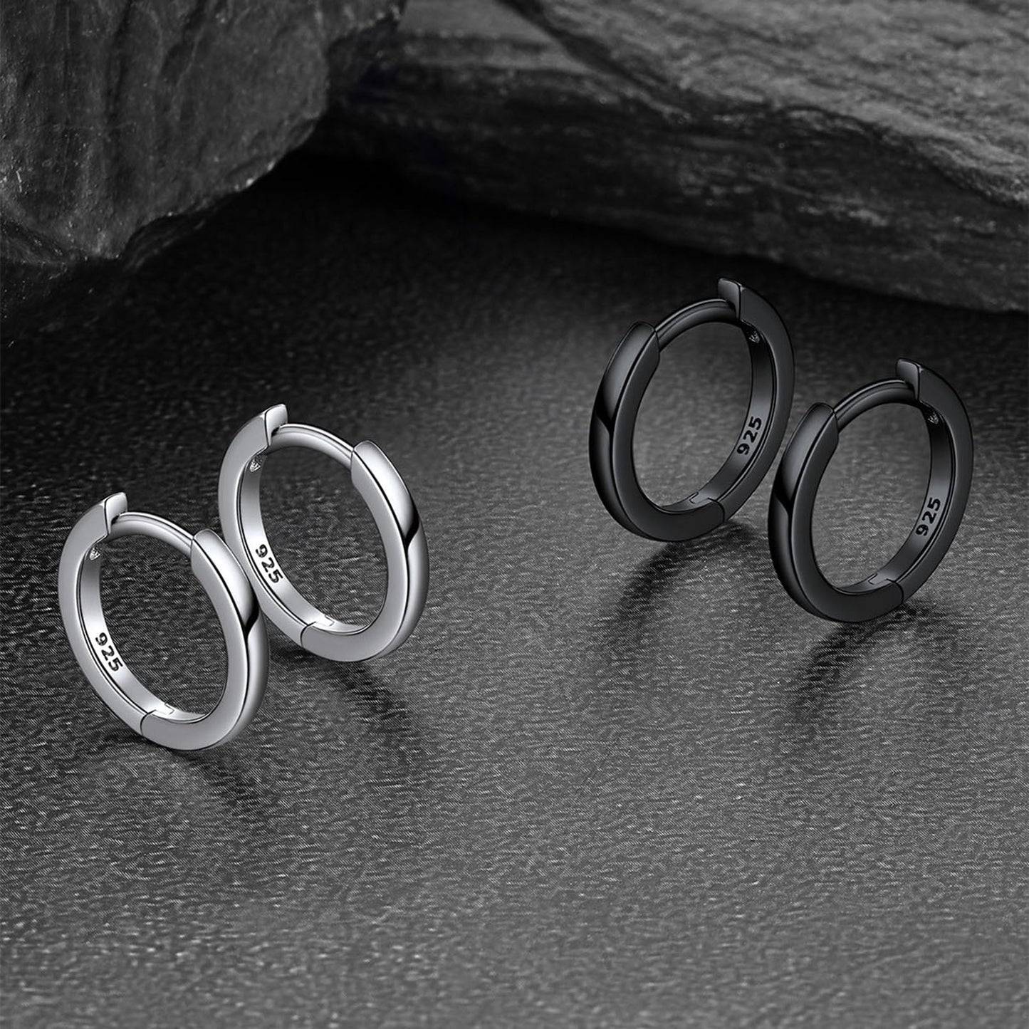Classic Sterling Silver Huggie Hoop Earrings for