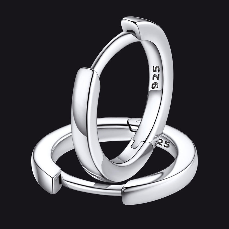 Classic Sterling Silver Huggie Hoop Earrings for