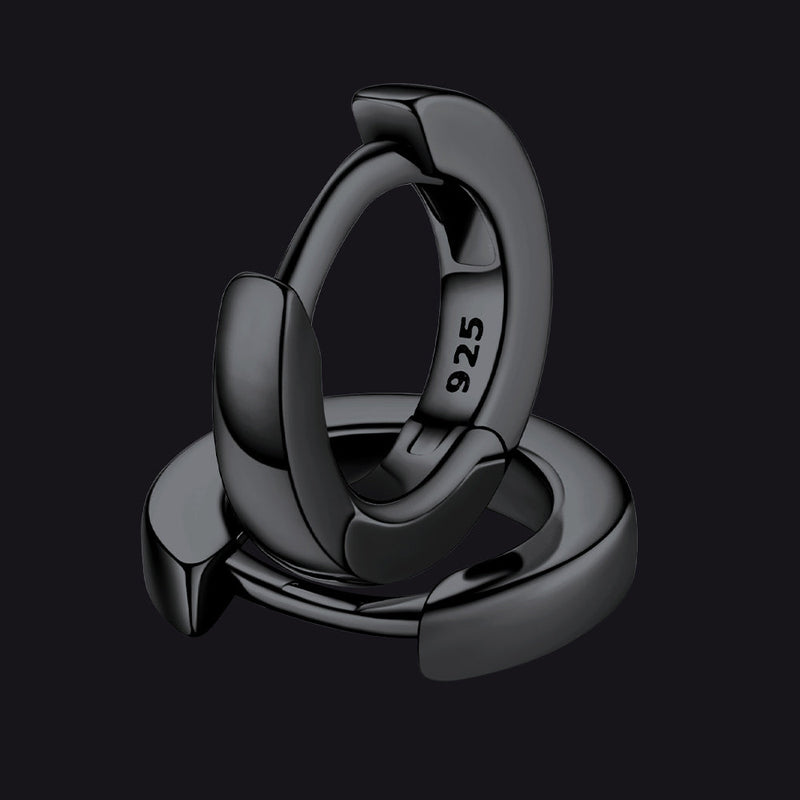 Classic Sterling Silver Huggie Hoop Earrings for