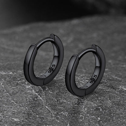 Classic Sterling Silver Huggie Hoop Earrings for