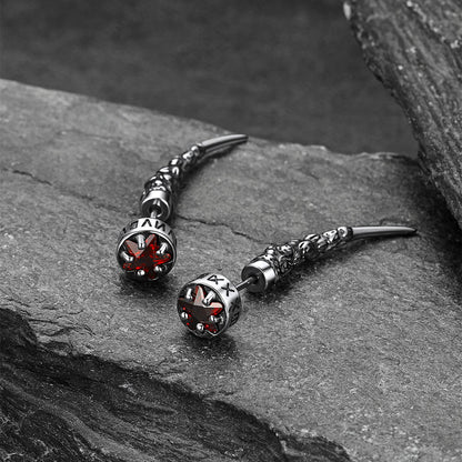 Viking Rune Fang Stud Earrings for – Nordic Star Cz Earrings