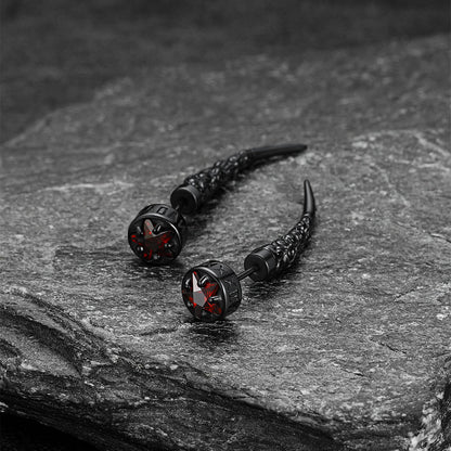 Viking Rune Fang Stud Earrings for – Nordic Star Cz Earrings