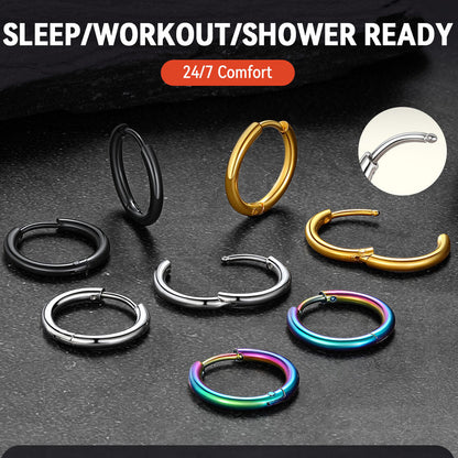 Stainless Steel Small Huggie Hoop Earrings for