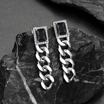 Couple Cubic Zirconia Chain Dangle Earrings Set for