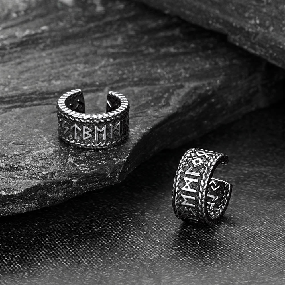 Viking Runes Ear Cuff Clip-on Earrings for
