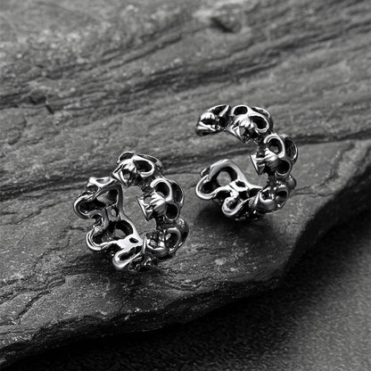 Gothic Hollow Skull Clip Ear Cuff Halloween Gift for