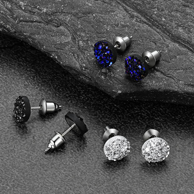 925 Sterling Silver Diamond Stud Earrings for