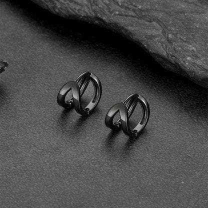 Minimalism Double Hoop Huggie Earrings for
