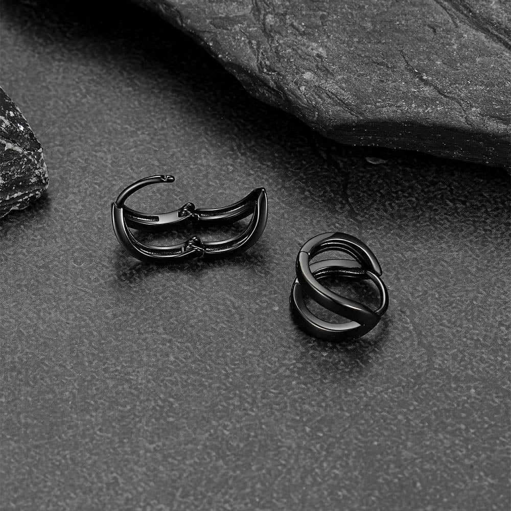 Minimalism Double Hoop Huggie Earrings for