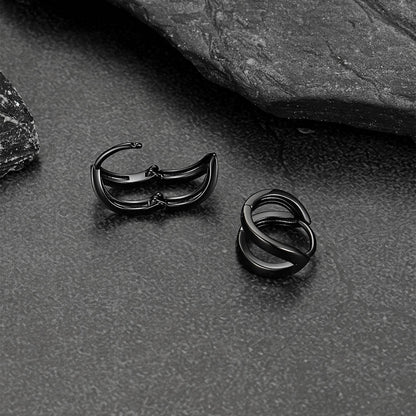 Minimalism Double Hoop Huggie Earrings for