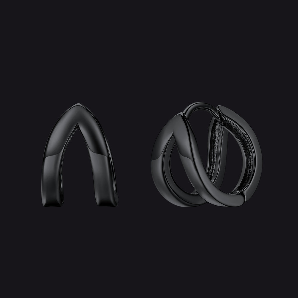 Minimalism Double Hoop Huggie Earrings for