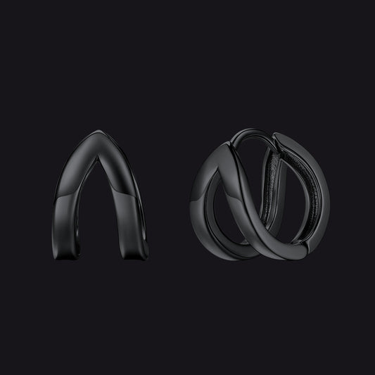 Minimalism Double Hoop Huggie Earrings for
