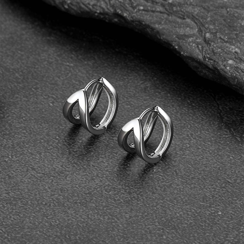 Minimalism Double Hoop Huggie Earrings for