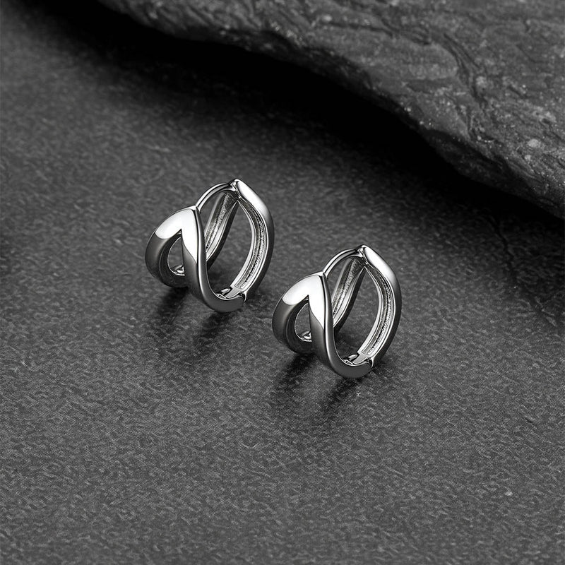 Minimalism Double Hoop Huggie Earrings for