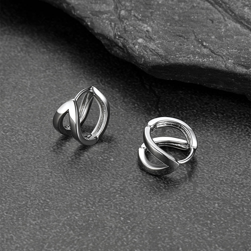Minimalism Double Hoop Huggie Earrings for