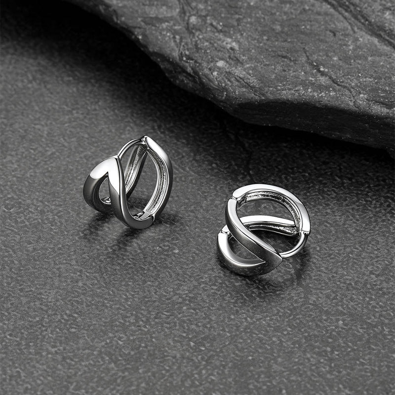 Minimalism Double Hoop Huggie Earrings for