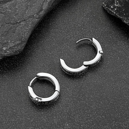 Viking Valknut Hoop Earrings With Rune for Stainless Steel