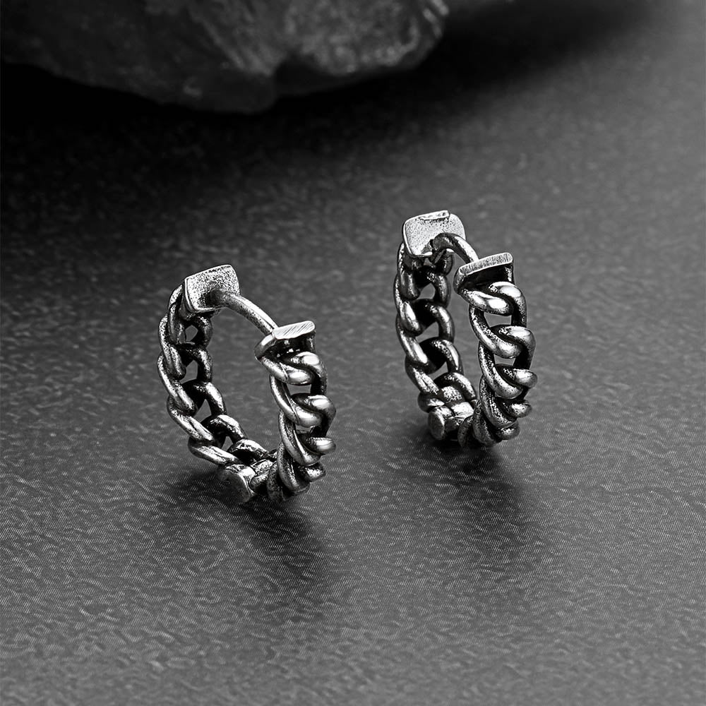 Tribal Chain Hoop Earrings for