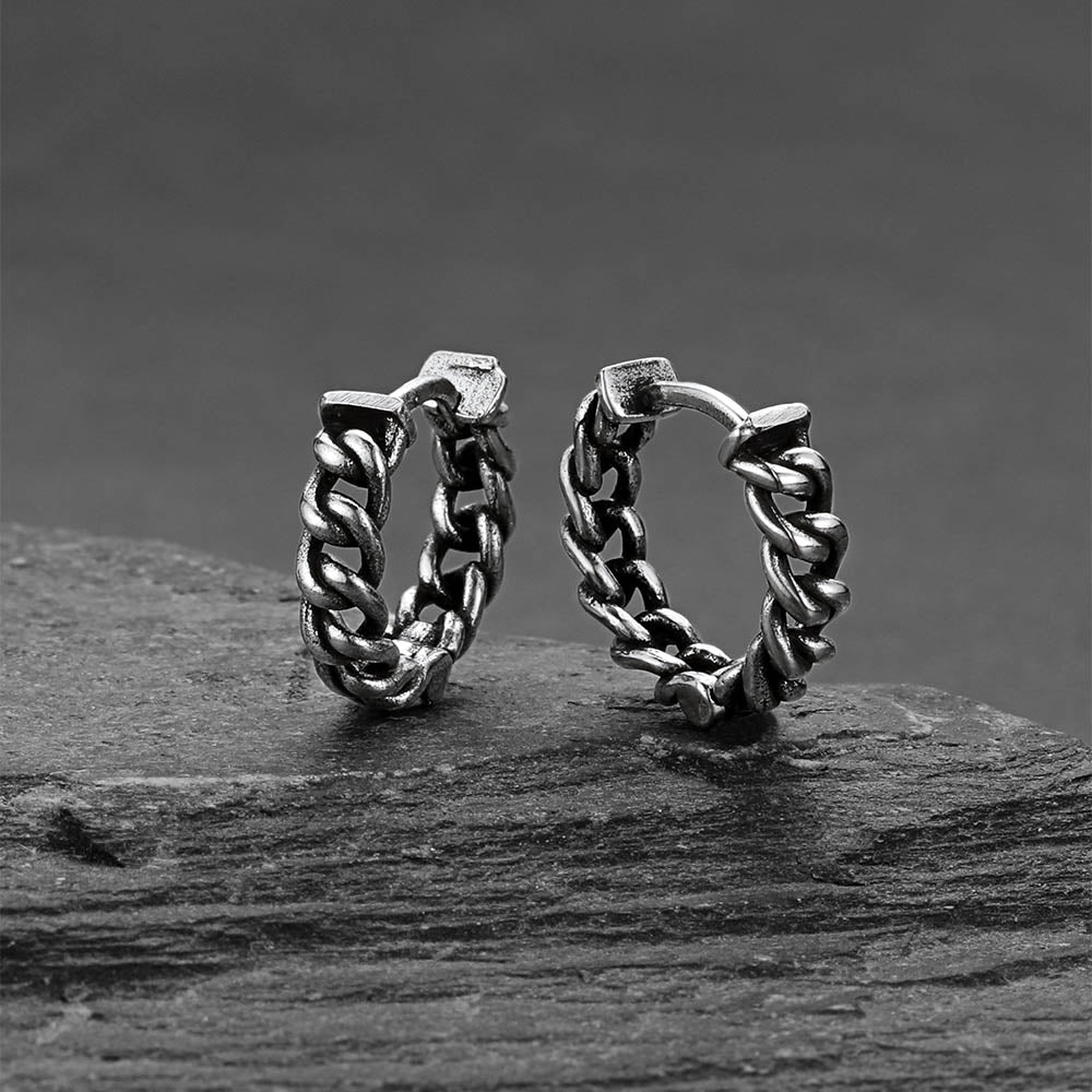 Tribal Chain Hoop Earrings for
