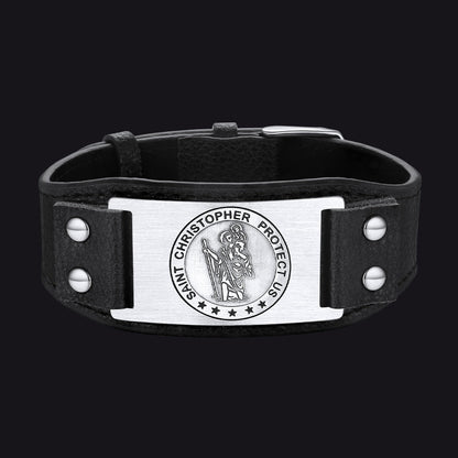 Flash Saint Floriant Pu Cuff Bracelet Leather Wristband for