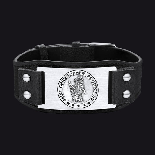 Flash Saint Floriant Pu Cuff Bracelet Leather Wristband for