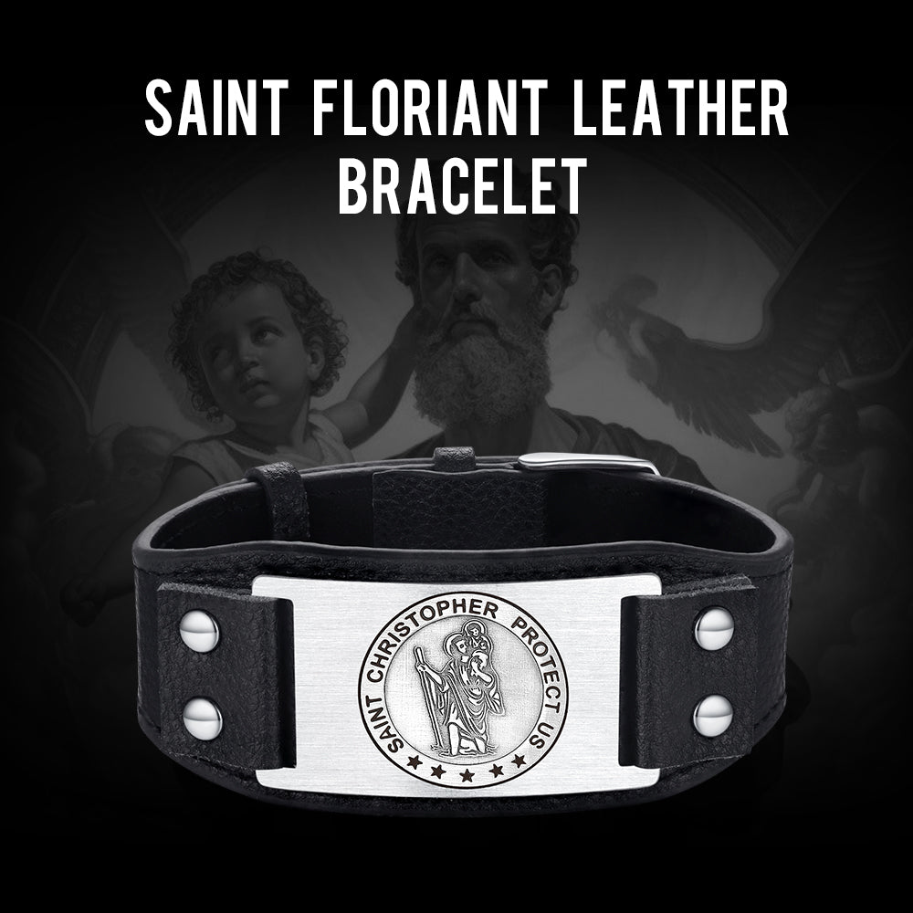 Flash Saint Floriant Pu Cuff Bracelet Leather Wristband for