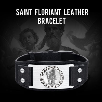 Flash Saint Floriant Pu Cuff Bracelet Leather Wristband for