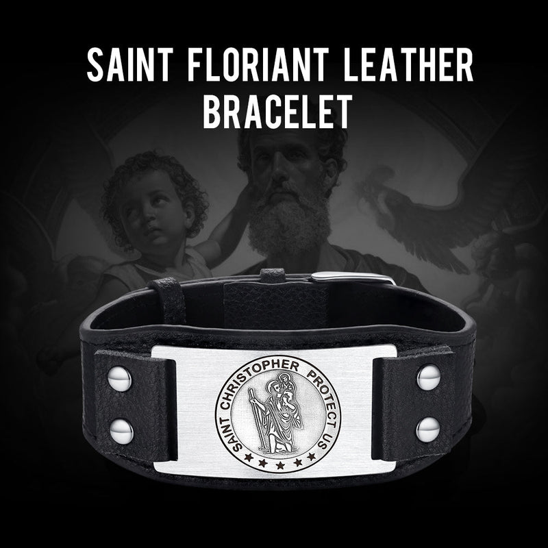 Flash Saint Floriant Pu Cuff Bracelet Leather Wristband for
