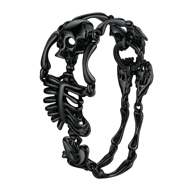 Faithheart Stainless Steel Body Skull Skeleton Bracelet for