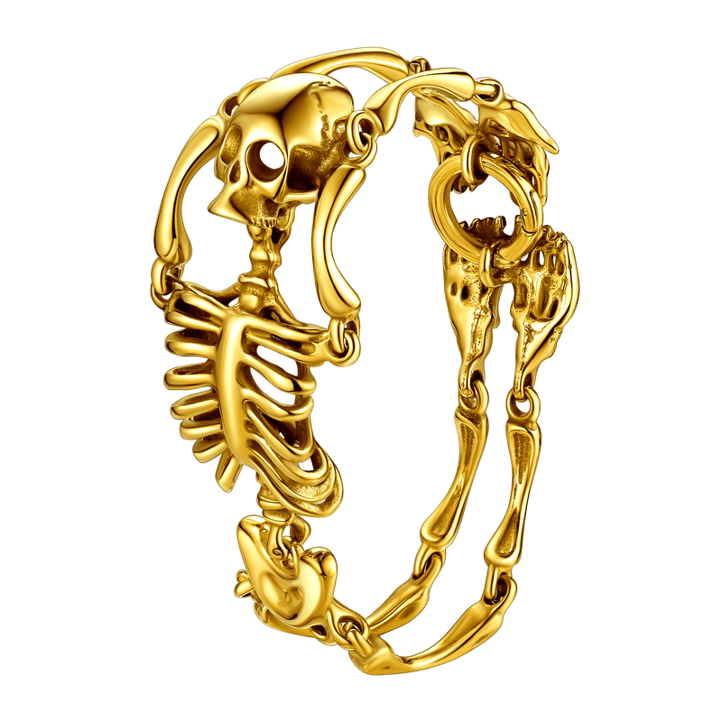 Faithheart Stainless Steel Body Skull Skeleton Bracelet for