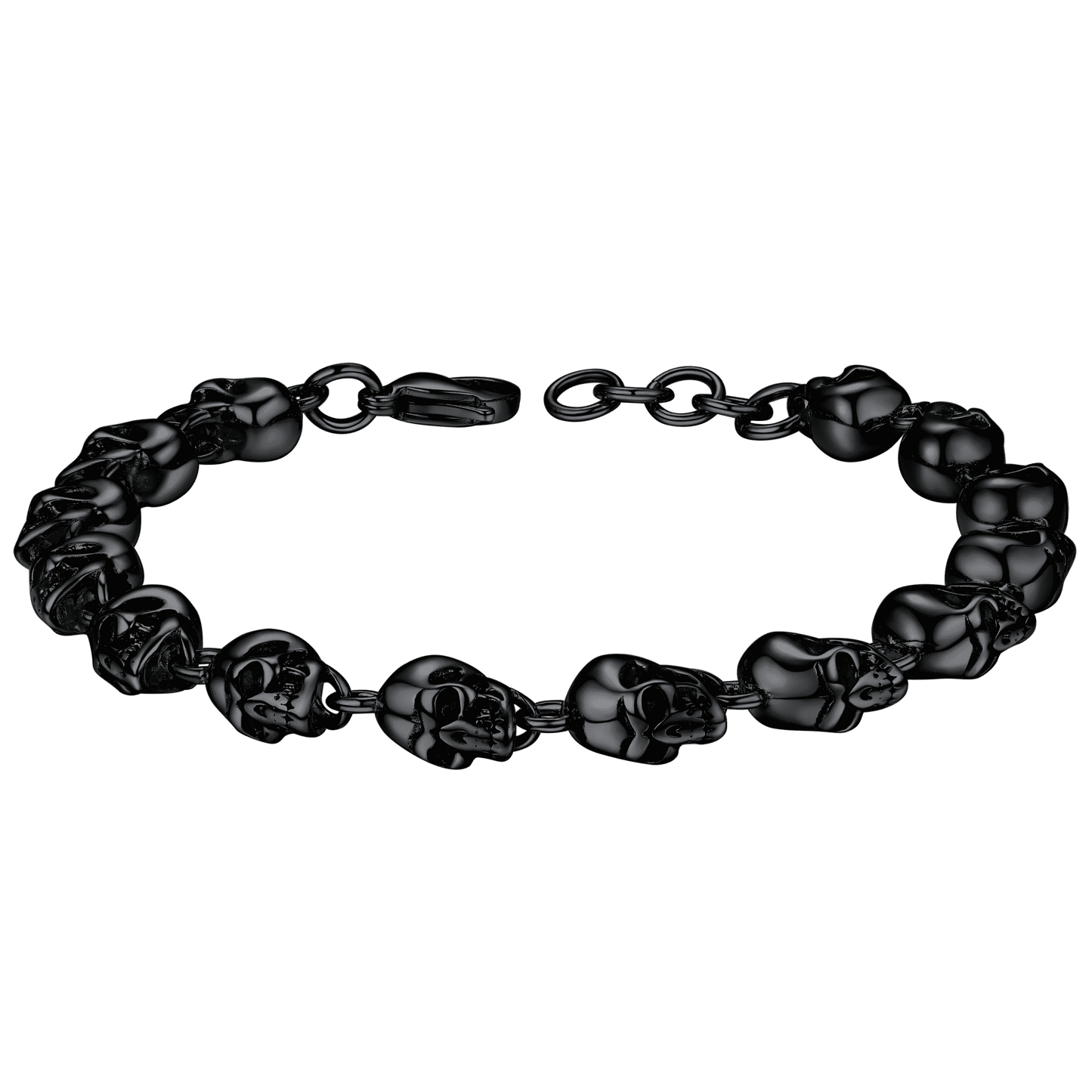 Gothic Linked Chain Skull Bracelet for
